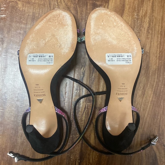 SCHUTZ Rainbow Rhinestone Strappy Heels - Picture 2 of 5